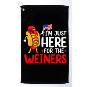 Hot Dog Im Just Here For The Wieners Sausage 4th Of July Platinum Collection Golf Towel