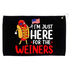 Hot Dog Im Just Here For The Wieners Sausage 4th Of July Grommeted Golf Towel