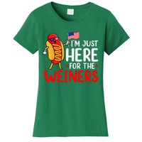 Hot Dog Im Just Here For The Wieners Sausage 4th Of July Women's T-Shirt