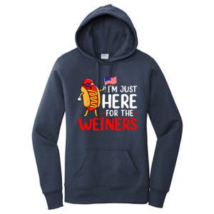 Hot Dog Im Just Here For The Wieners Sausage 4th Of July Women's Pullover Hoodie