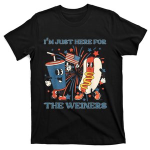 Hot Dog I'm Just Here For The Wieners 4Th Of July T-Shirt