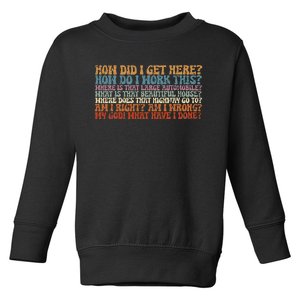 How Did I Get There Retro Things You May Ask Yourself Toddler Sweatshirt