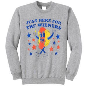 Hot Dog Im Just Here For The Wieners 4th Of July Funny Tall Sweatshirt