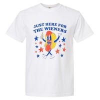 Hot Dog Im Just Here For The Wieners 4th Of July Funny Garment-Dyed Heavyweight T-Shirt