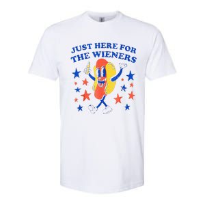 Hot Dog Im Just Here For The Wieners 4th Of July Funny Softstyle CVC T-Shirt