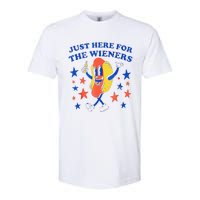 Hot Dog Im Just Here For The Wieners 4th Of July Funny Softstyle CVC T-Shirt