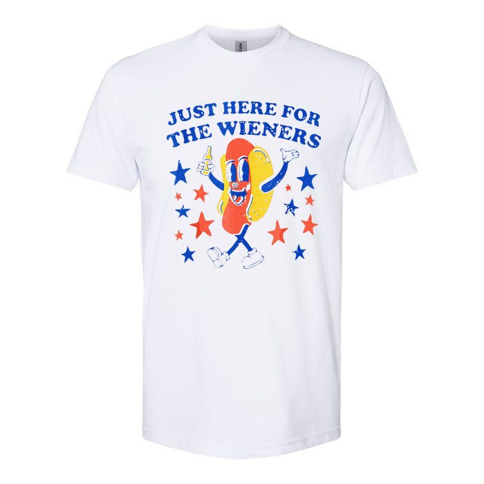 Hot Dog Im Just Here For The Wieners 4th Of July Funny Softstyle CVC T-Shirt