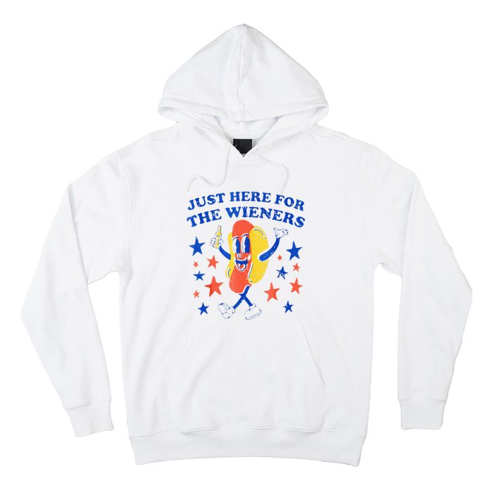 Hot Dog Im Just Here For The Wieners 4th Of July Funny Hoodie