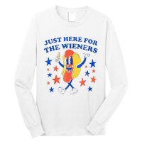 Hot Dog Im Just Here For The Wieners 4th Of July Funny Long Sleeve Shirt