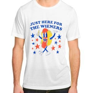 Hot Dog Im Just Here For The Wieners 4th Of July Funny Adult ChromaSoft Performance T-Shirt