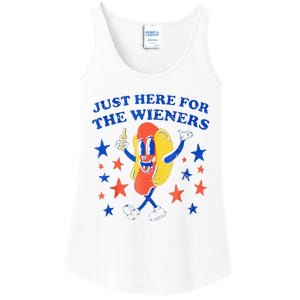 Hot Dog Im Just Here For The Wieners 4th Of July Funny Ladies Essential Tank