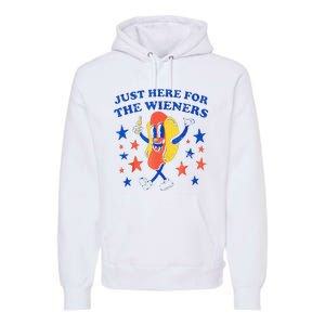 Hot Dog Im Just Here For The Wieners 4th Of July Funny Premium Hoodie