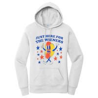 Hot Dog Im Just Here For The Wieners 4th Of July Funny Women's Pullover Hoodie