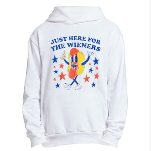 Hot Dog Im Just Here For The Wieners 4th Of July Funny Urban Pullover Hoodie