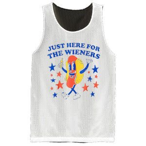 Hot Dog Im Just Here For The Wieners 4th Of July Funny Mesh Reversible Basketball Jersey Tank