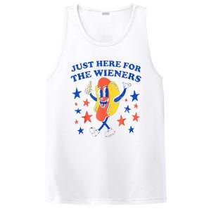 Hot Dog Im Just Here For The Wieners 4th Of July Funny PosiCharge Competitor Tank