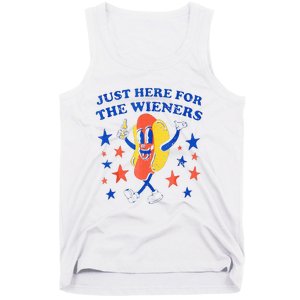 Hot Dog Im Just Here For The Wieners 4th Of July Funny Tank Top