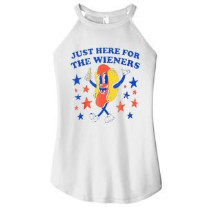 Hot Dog Im Just Here For The Wieners 4th Of July Funny Women's Perfect Tri Rocker Tank