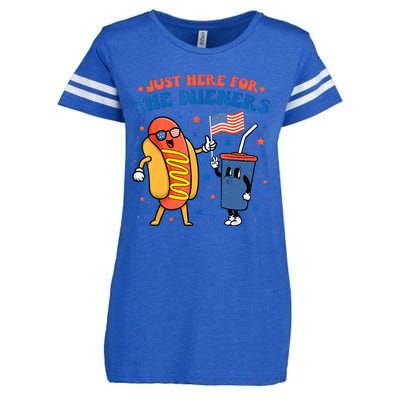 Hot Dog Im Just Here For The Wieners Funny 4Th Of July Enza Ladies Jersey Football T-Shirt