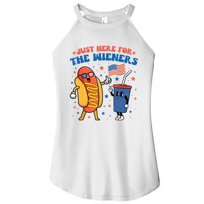 Hot Dog Im Just Here For The Wieners Funny 4Th Of July Women's Perfect Tri Rocker Tank