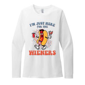 Hot Dog IM Just Here For The Wieners 4th Of July Womens CVC Long Sleeve Shirt