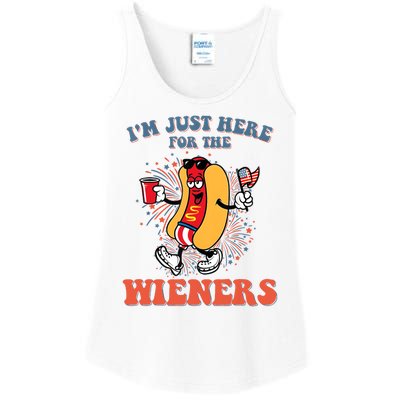 Hot Dog IM Just Here For The Wieners 4th Of July Ladies Essential Tank