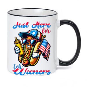 Hot Dog IM Just Here For The Wieners 4th Of July 11oz Black Color Changing Mug