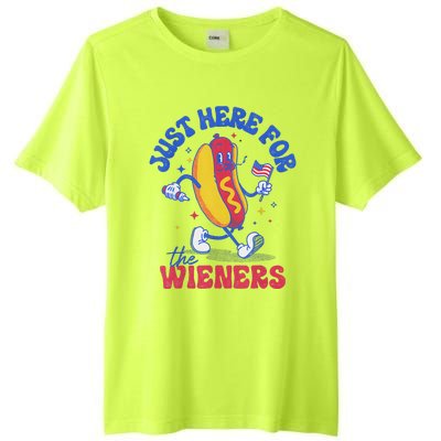 Hot Dog IM Just Here For The Wieners Funny Fourth Of July Tall Fusion ChromaSoft Performance T-Shirt