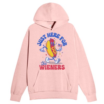 Hot Dog IM Just Here For The Wieners Funny Fourth Of July Urban Pullover Hoodie