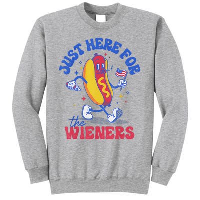 Hot Dog IM Just Here For The Wieners Funny Fourth Of July Sweatshirt