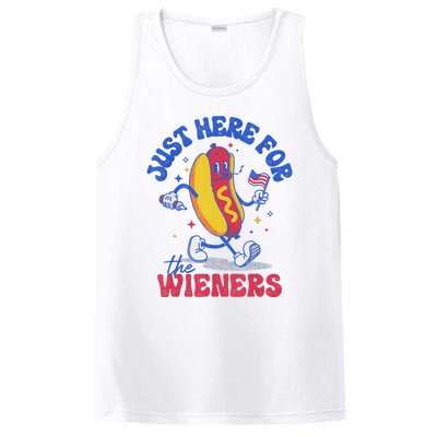 Hot Dog IM Just Here For The Wieners Funny Fourth Of July PosiCharge Competitor Tank