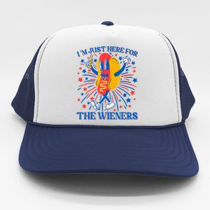 Hot Dog IM Just Here For The Wieners 4th Of July Trucker Hat