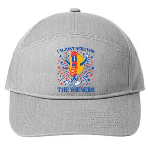 Hot Dog IM Just Here For The Wieners 4th Of July 7-Panel Snapback Hat