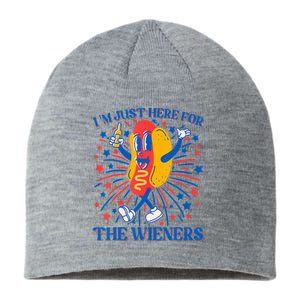 Hot Dog IM Just Here For The Wieners 4th Of July Sustainable Beanie