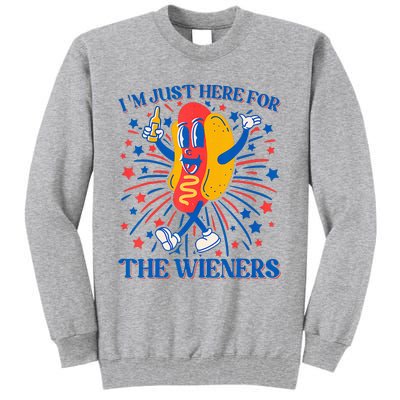 Hot Dog IM Just Here For The Wieners 4th Of July Tall Sweatshirt