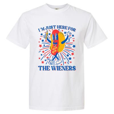 Hot Dog IM Just Here For The Wieners 4th Of July Garment-Dyed Heavyweight T-Shirt