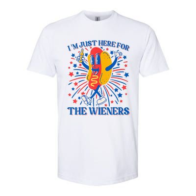 Hot Dog IM Just Here For The Wieners 4th Of July Softstyle® CVC T-Shirt