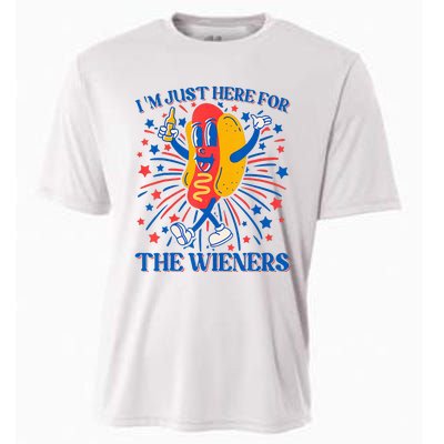 Hot Dog IM Just Here For The Wieners 4th Of July Cooling Performance Crew T-Shirt