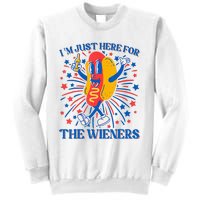 Hot Dog IM Just Here For The Wieners 4th Of July Sweatshirt