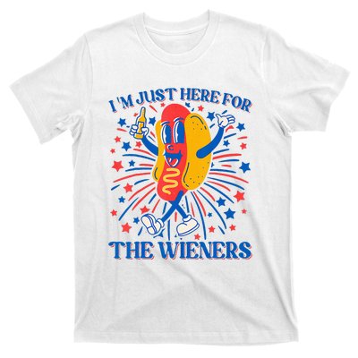 Hot Dog IM Just Here For The Wieners 4th Of July T-Shirt