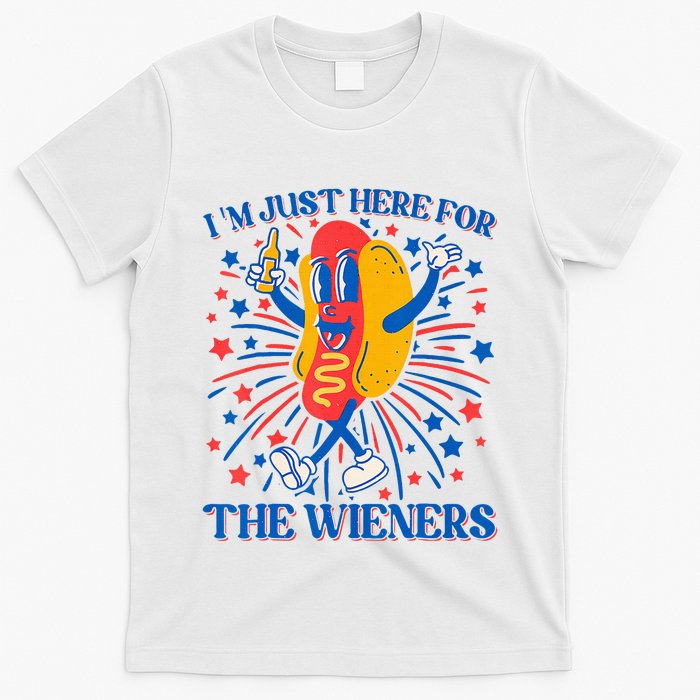 Hot Dog IM Just Here For The Wieners 4th Of July T-Shirt