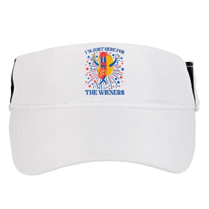 Hot Dog IM Just Here For The Wieners 4th Of July Adult Drive Performance Visor