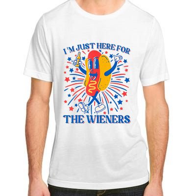 Hot Dog IM Just Here For The Wieners 4th Of July Adult ChromaSoft Performance T-Shirt