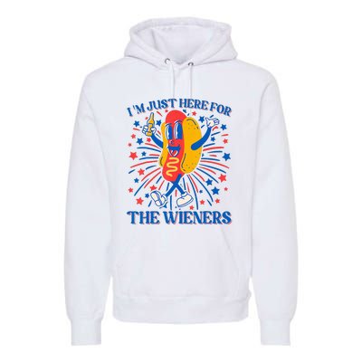 Hot Dog IM Just Here For The Wieners 4th Of July Premium Hoodie