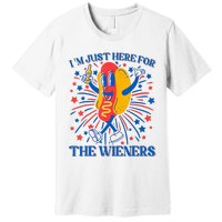 Hot Dog IM Just Here For The Wieners 4th Of July Premium T-Shirt