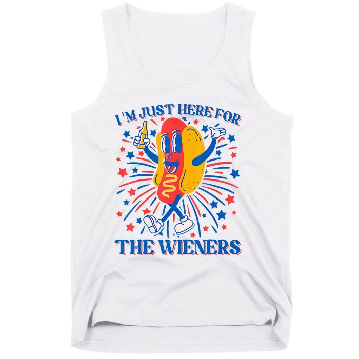 Hot Dog IM Just Here For The Wieners 4th Of July Tank Top