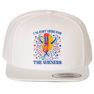 Hot Dog IM Just Here For The Wieners 4th Of July Wool Snapback Cap