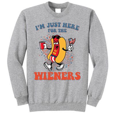 Hot Dog IM Just Here For The Wieners 4th Of July Tall Sweatshirt