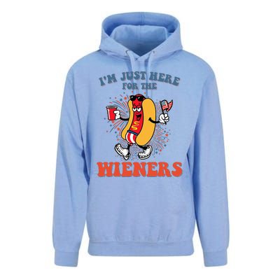 Hot Dog IM Just Here For The Wieners 4th Of July Unisex Surf Hoodie