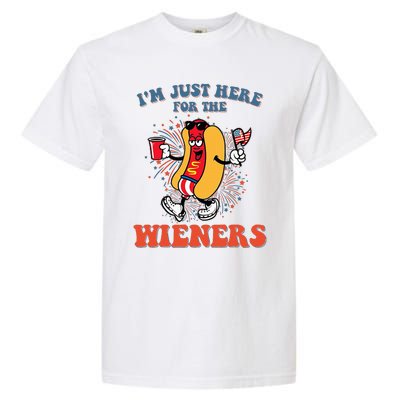 Hot Dog IM Just Here For The Wieners 4th Of July Garment-Dyed Heavyweight T-Shirt